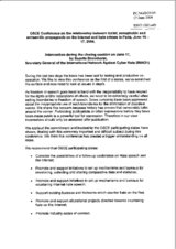 Closing Session: Intervention by Suzette Bronkhorst, INACH