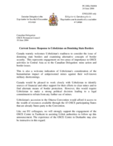 Statement by the Delegation of Canada in response to the Delegation of Uzbekistan on the demining of state borders