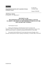 Permanent Council Decision No. 864