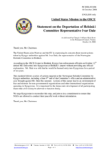 Statement by the Delegation of the United States on the Norwegian Helsinki Committee regional representative to Central Asia, Ivar Dale