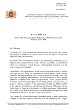 Statement by the Delegation of Georgia on October 15 Geneva Talks