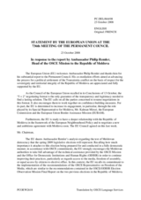 Statement by the French Presidency of the Council of the European Union in response to the report by the Head of the OSCE Mission to the Republic of Moldova, Ambassador Philip Remler