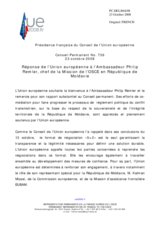 Statement by the French Presidency of the Council of the European Union in response to the report by the Head of the OSCE Mission to the Republic of Moldova, Ambassador Philip Remler (fr)