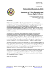 Statement by the Delegation of the United States on media freedom and human rights in Uzbekistan