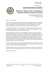 Statement by the Delegation of the United States in response to the report by the Coordinator of OSCE Economic and Environmental Activities, Bernard Snoy