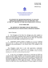 Statement by the Delegation of the Holy See in response to the report by the Director of ODIHR, Ambassador Janez Lenarcic