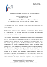 Statement by the French Presidency of the Council of the European Union in response to address of the Minister of Foreign Affairs by the Republic of Albania, Lulzim Basha