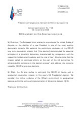 Statement by the French Presidency of the Council of the European Union on the American elections