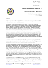 Statement by the Delegation of the United States on the American elections