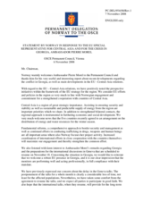Statement by the Delegation Norway in response to the address by the EU Special Representative for Central Asia and for the crisis in Georgia, Ambassador Pierre Morel