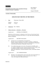 Journal of the 425th Plenary Meeting of the Forum for Security Co-operation