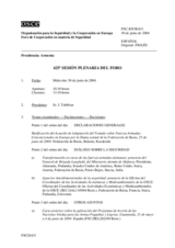 Journal of the 425th Plenary Meeting of the Forum for Security Co-operation (es)