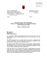 Address by the Minister of Foreign Affairs of the Republic of Albania, Lulzim Basha