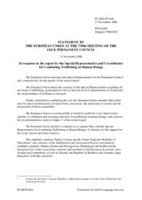 Statement by the French Presidency of the Council of the European Union in response to the report by the Special Representative and Co-ordinator for Combating Trafficking in Human Beings, Eva Biaudet