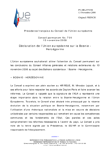 Statement by the French Presidency of the Council of the European Union on the Conclusions of the General Affairs and External Relations Council on Bosnia and Herzegovina (fr)
