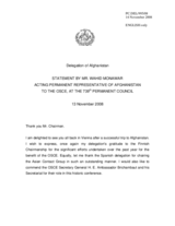 Statement by the Delegation of Afghanistan on OSCE-Afghanistan Conference in Kabul
