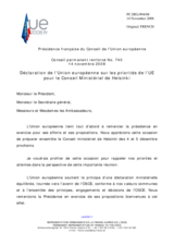 Statement by the French Presidency of the Council of the European Union on the OSCE Ministerial Council (fr)