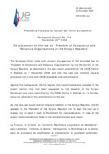 Statement by the French Presidency of the Council of the European Union on the law on freedom of conscience and religious organisations in Kyrgyzstan