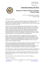 Statement by the Delegation of the United States in response to the report by the OSCE Project Co-ordinator in Ukraine, Ambassador Lubomir Kopaj