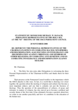 Statement by the Delegation of the Holy See in response to the report by the Three Personal Representatives of the Chairman-in-Office on Tolerance