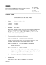 Journal of the 426th Plenary Meeting of the Forum for Security Co-operation (es)