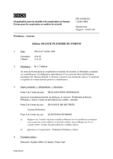 Journal of the 426th Plenary Meeting of the Forum for Security Co-operation (fr)