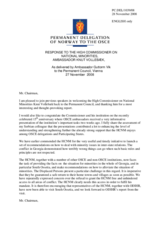 Statement by the Delegation of Norway in response to the report by the High Commissioner on National Minorities, Ambassador Knut Vollebaek