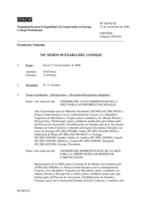 Journal of the 742nd Plenary Meeting of the Permanent Council (es)