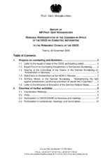 Report of Prof. Gert Weisskirchen, Personal Representative of the Chairman-in-Office of the OSCE on Combating Antisemitism, to the Permanent Council of the OSCE
