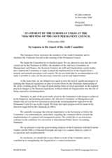 Statement by the French Presidency of the Council of the European Union in response to the report of the Audit Committee