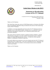 Statement by the Delegation of the United States regarding freedom of the media in Moldova
