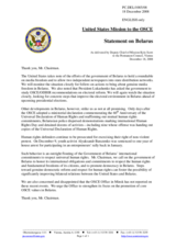 Statement by the Delegation of the United States on Belarus