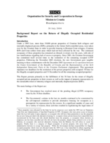 Background Report on the Return of Illegally Occupied Residential Properties Background Report on the Return of Illegally Occupied Residential Properties