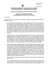 Statement by the Head of the Delegation of the Republic of Albania,  Ambassador Zef Mazi, made under agenda item "Activities of the OSCE Presence in Albania"