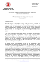 Statement by the Delegation of Turkey in response to the address by the Chairperson-in-Office, Minister of Foreign Affairs of Greece, H.E. Dora Bakoyannis