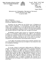 Statement by the Delegation of Morocco in response to the address by the Chairperson-in-Office, Minister of Foreign Affairs of Greece, H.E. Dora Bakoyannis (fr)