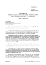 Opening statement by Mr. Miralillet, Director of Strategic Affairs, French Ministry of Defence.