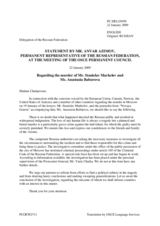 Statement by the Delegation of the Russian Federation Regarding the Murder of Mr. Stanislav Markelov and Ms. Anastasia Baburova