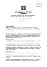 Statement by the Delegation of Norway in response to the Chairperson-in-Office's Special Representative for Protracted Conflicts