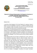 Statement by the Delegation of Kazakhstan in response to the statement by the Czech Presidency of the Council of the European Union and to the statement by the Delegation of the United States