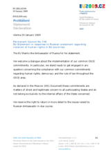 Statement by the Czech Presidency of the Council of the European Union in response to the statement by the Delegation of the Russian Federation regarding violation of human rights in EU countries