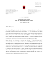 Statement by the Delegation of Albania in response to the address by the Minister for Foreign Affairs of the Czech Republic, Karel Schwarzenberg