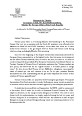 Statement by the Delegation of Ukraine in response to the address by the Minister for Foreign Affairs of the Czech Republic, Karel Schwarzenberg