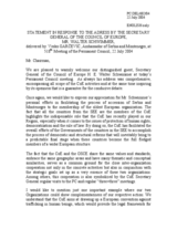 Statement by the Delegation of Serbia and Montenegro in response to Mr. Walter Schwimmer, Secretary General of the Council of Europe