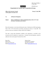Revised chart reflecting the status of ratification by OSCE participating States of the 12 UN Anti-terrorism Conventions and Protocols