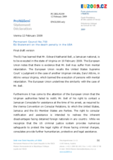 Statement by the Czech Presidency of the Council of the European Union on the death penalty in the USA