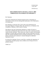 Statement by the Delegation of Norway on the situation in Moldova