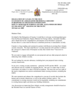 Statement by the Delegation of Canada in response to the address by the Deputy Minister for Foreign Affairs of the Russian Federation, Alexander Grushko on "Strengthening European Security Architecture: Way Ahead"