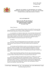Statement by the Delegation of Georgia in response to the address by the Deputy Minister for Foreign Affairs of the Russian Federation, Alexander Grushko on "Strengthening European Security Architecture: Way Ahead"