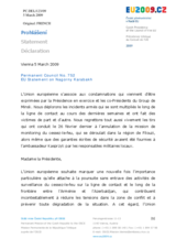 Statement by the Czech Presidency of the Council of the European Union regarding Nagorno-Karabakh and on the shooting incident along the Line of Contact (fr)